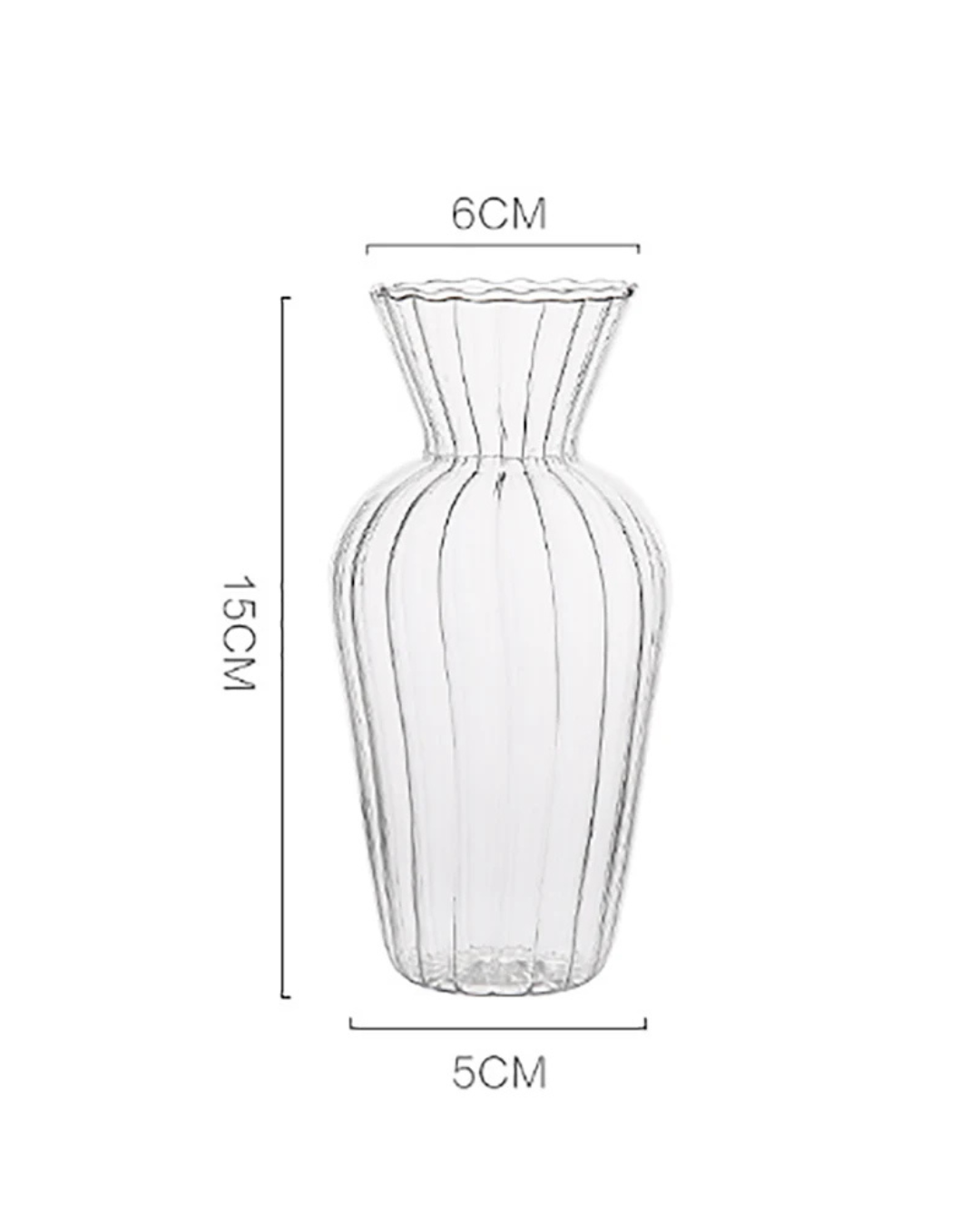 Medida 2 do Vaso de Vidro para flores
