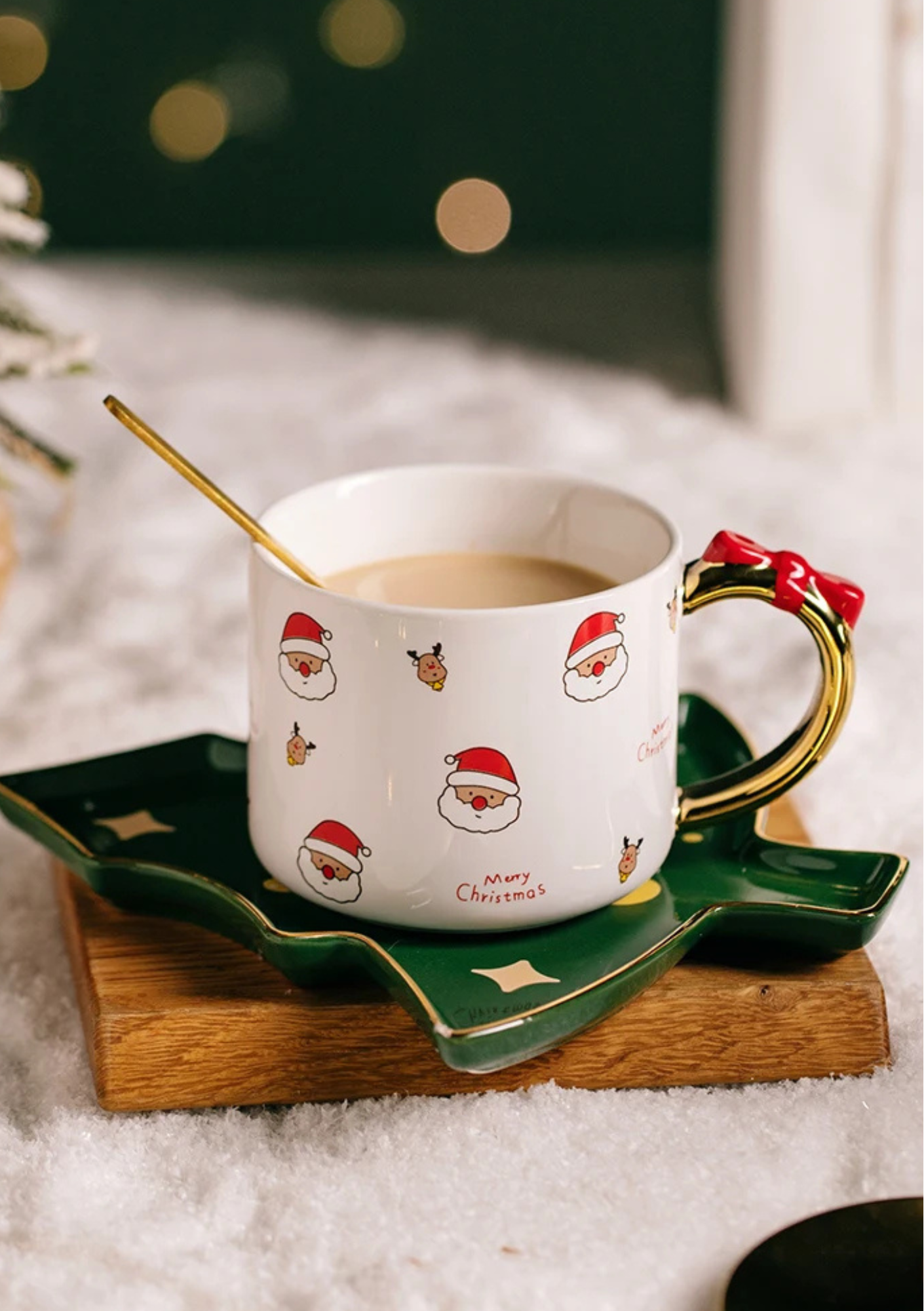 Xícara de 220ml com Prato e Colher papai noel