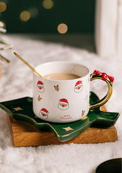 Xícara de 220ml com Prato e Colher papai noel